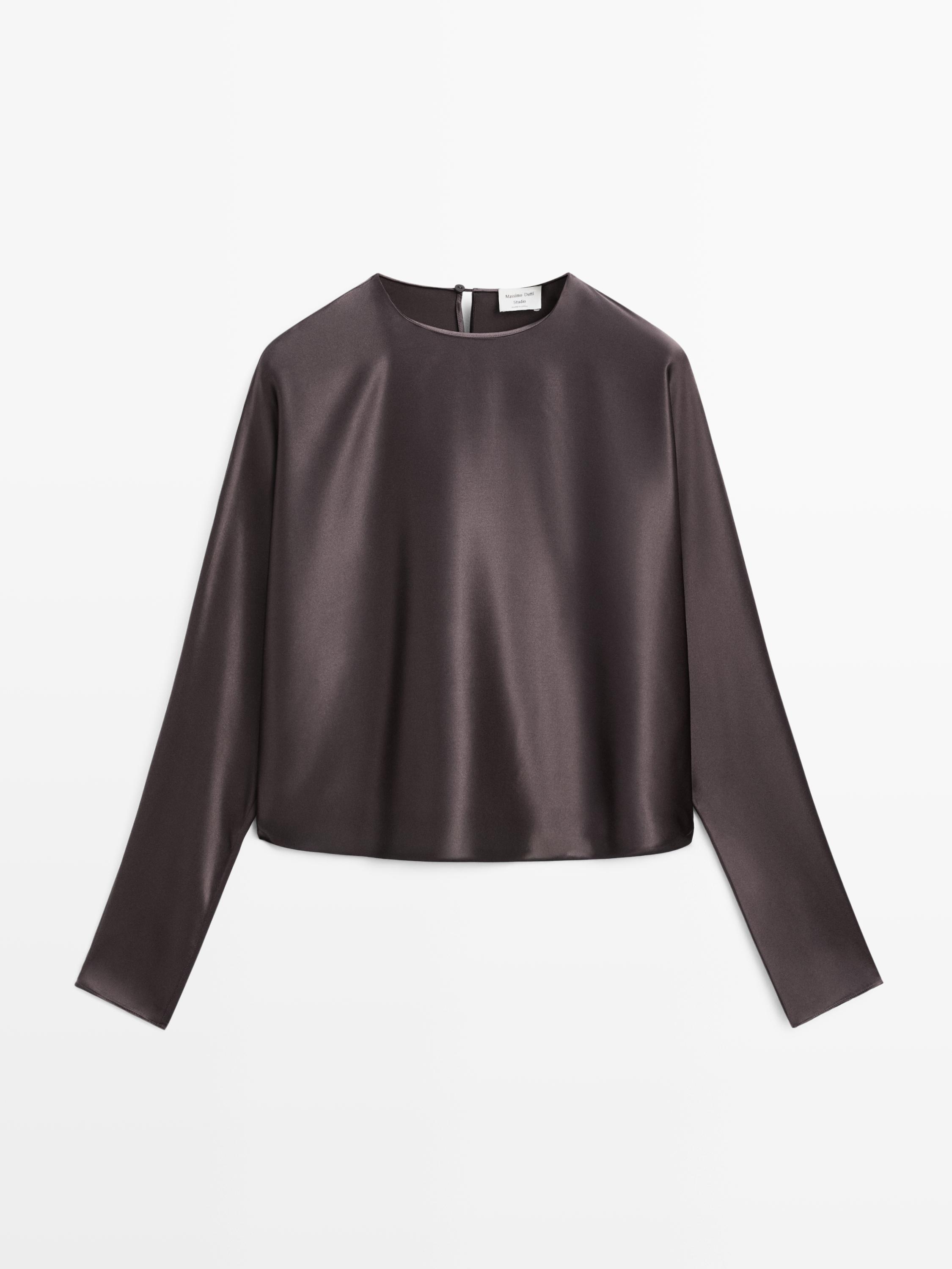 100% silk short batwing sleeve blouse - STUDIO